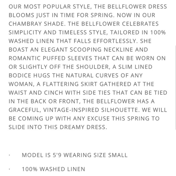 Kara Thoms Bellflower Dress in Chambray Linen- Size L - Picture 15 of 16